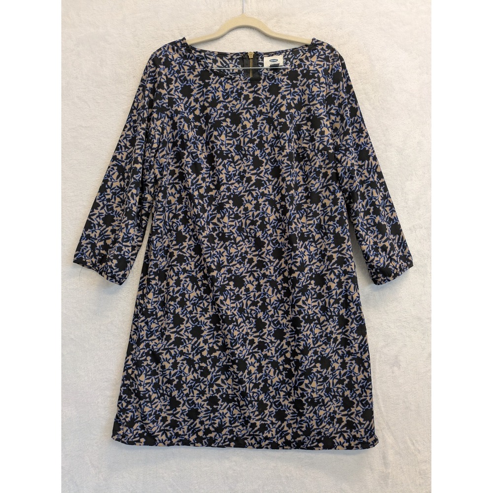 Old Navy Floral Print Dress 3/4 Sleeve Casual Babydoll Dress Medium